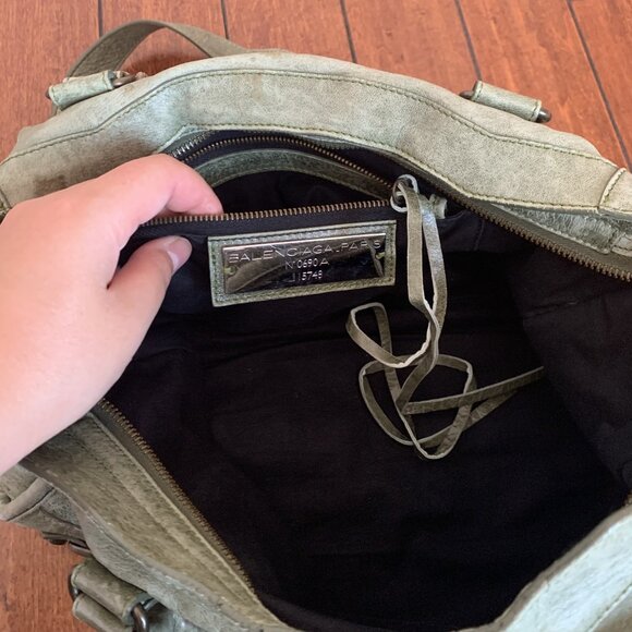 Balenciaga City Bag Dark Green Olive – Classic Motorcycle Handbag Iconic It Bag - Picture 9 of 16